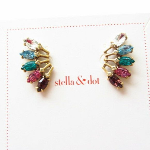 Stella & Dot x Rebecca Minkoff | Retired Colorful Crystal Pixie Studs - Picture 2 of 9